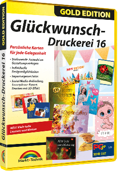 Glückwunsch Druckerei 16 Gold Edition