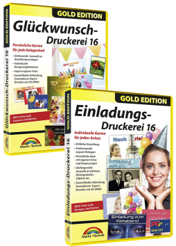 Glückwunsch-Druckerei 15 plus Einladungsdruckerei 16